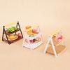 1/12 Dollhouse Food Pallet Rack Mini Tray Holder Model Dollhouse Kitchen Furniture Decoration Dolls House Scene Decor Accessory