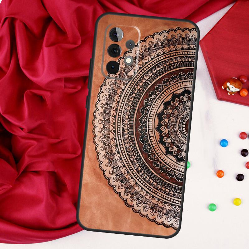 Indian Pattern Mandala For Samsung Galaxy A26 A05 A06 A16 A54 A34 A14 A22 A32 A52 A55 A35 A15 A53 A13 A56 A36 Case