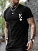 Poker 'K' Short Sleeve T-shirt Casual Multicolor Top For Cotton Loose Oversized T shirt Personalized trend Tees