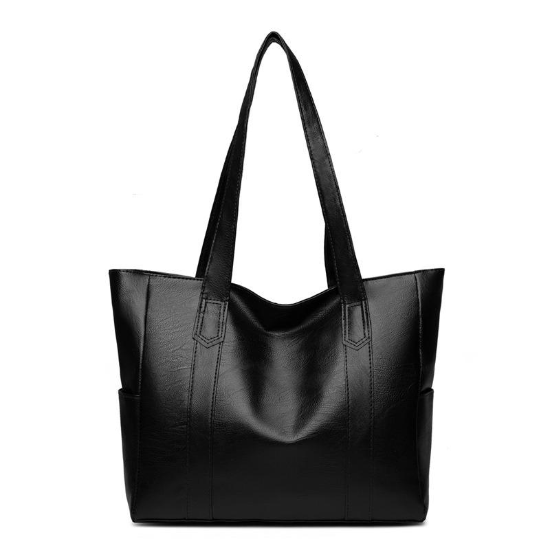 

New Versatile Minimalist Large Capacity Tote Bag Shoulder Handheld Bag Thickened Soft Leather