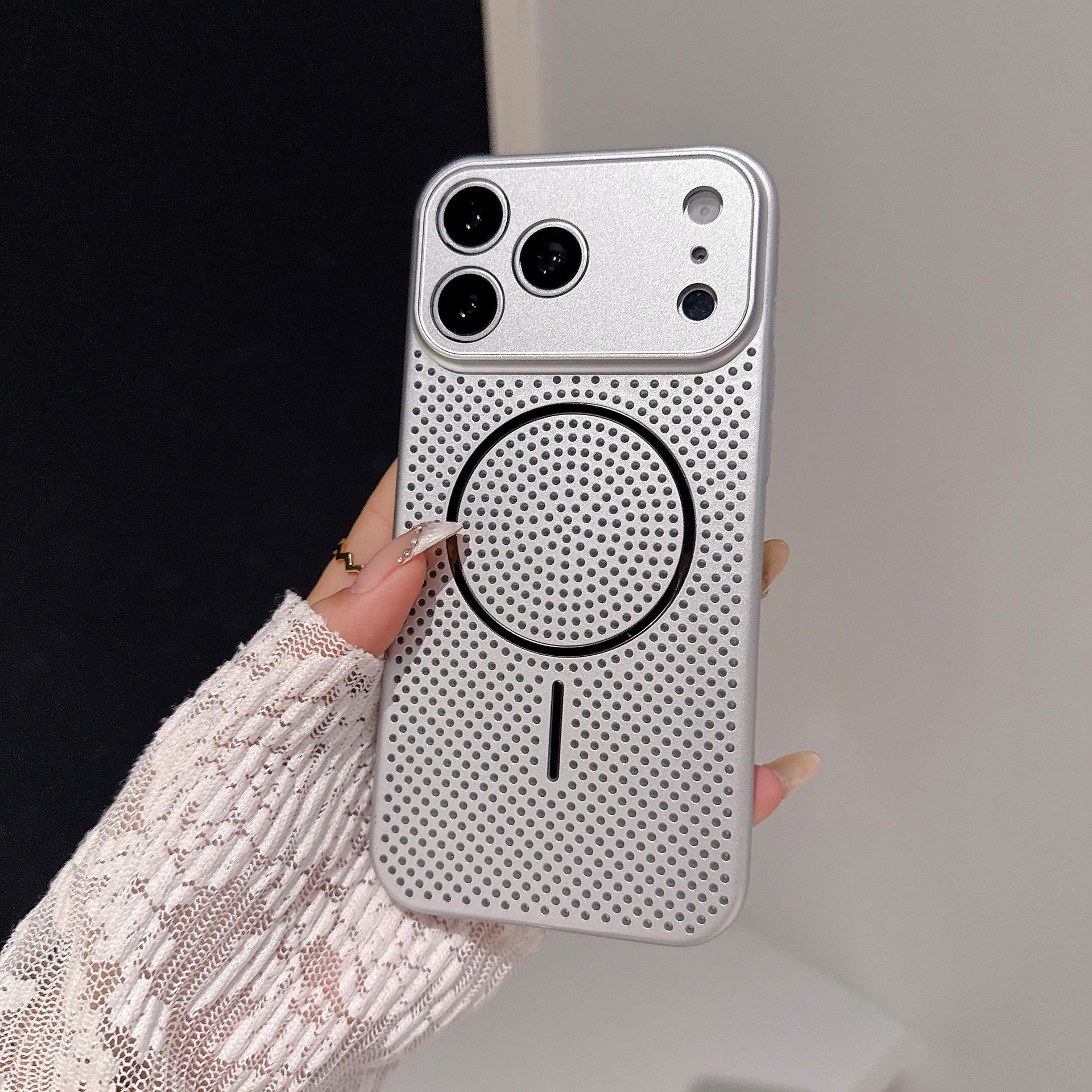 

Cooling Mesh Magnetic Case for iPhone 17 Pro Max, Large Window, Drop-Proof, Protective Apple Case iPhone 15