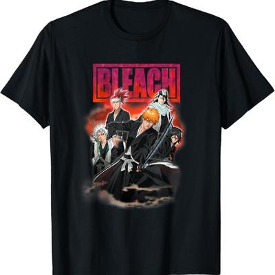 T-Shirt Anime Ritratto di Gruppo Bleach Fumo