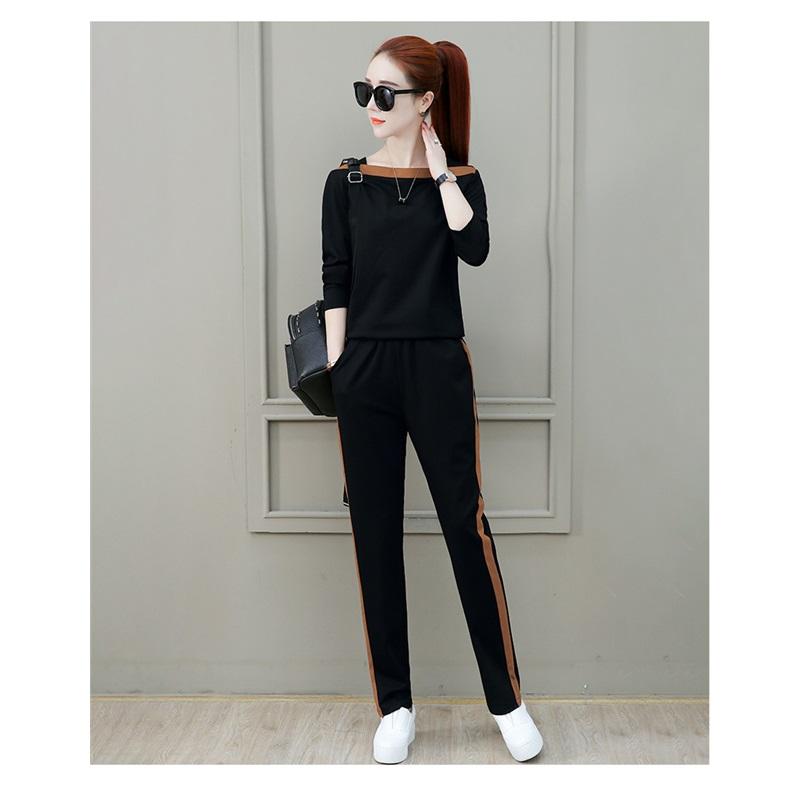 Women 2 Piece Tracksuit Set Color Block Long Sleeve Top Striped Jogger Pants Casual Sports Outfit