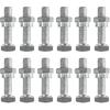 Ampper Replacement Battery Terminal Bolt and Shoulder Nut Set M8 Thread, M8 x 35 mm Shulder Nut and Square Head Bolt, Pack of 12 Sets