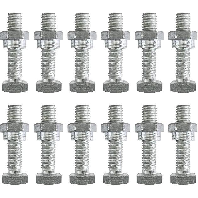 Ampper Replacement Battery Terminal Bolt and Shoulder Nut Set M8 Thread, M8 x 35 mm Shulder Nut and Square Head Bolt, Pack of 12 Sets