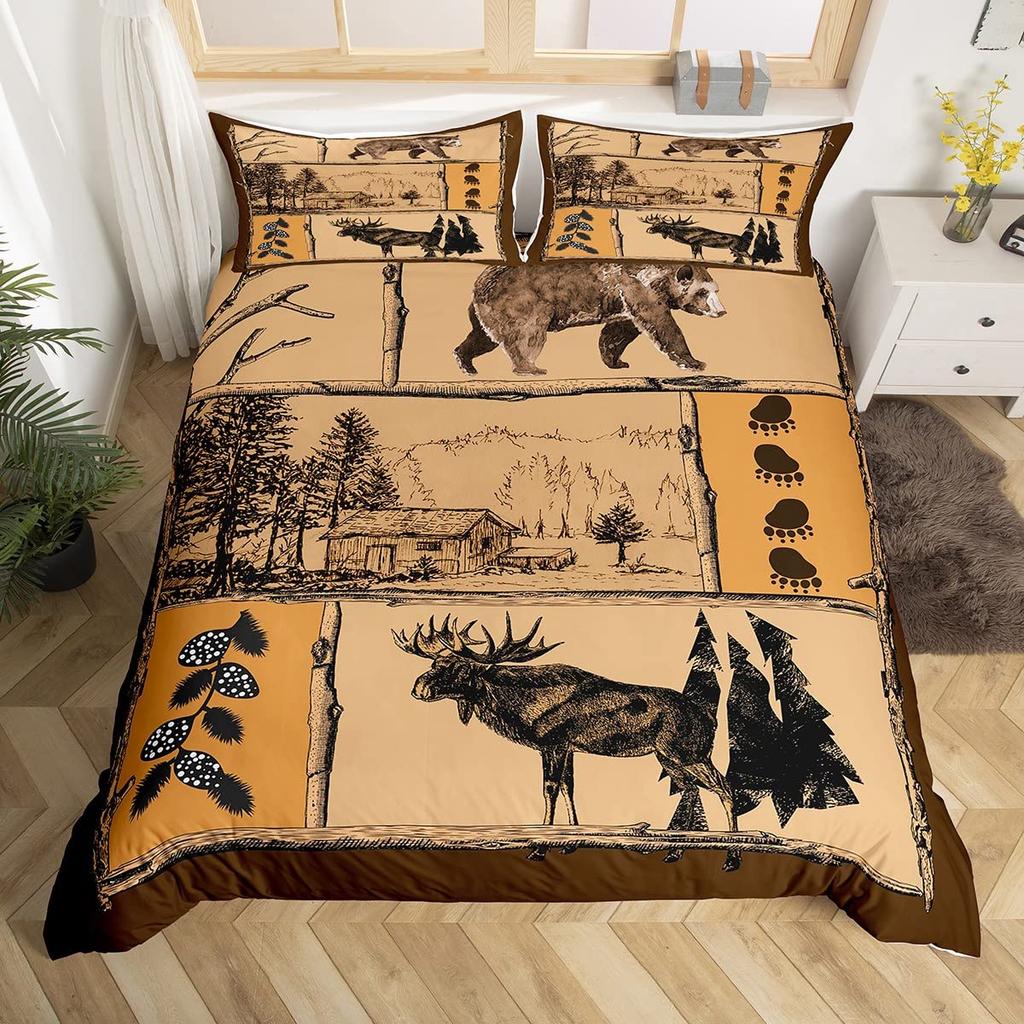 3D Black Bear Duvet Cover Set Wildlife Pattern Bedding Sets With Pillowcase Kid Adult Bedroom Single Queen King Comforter Cover
