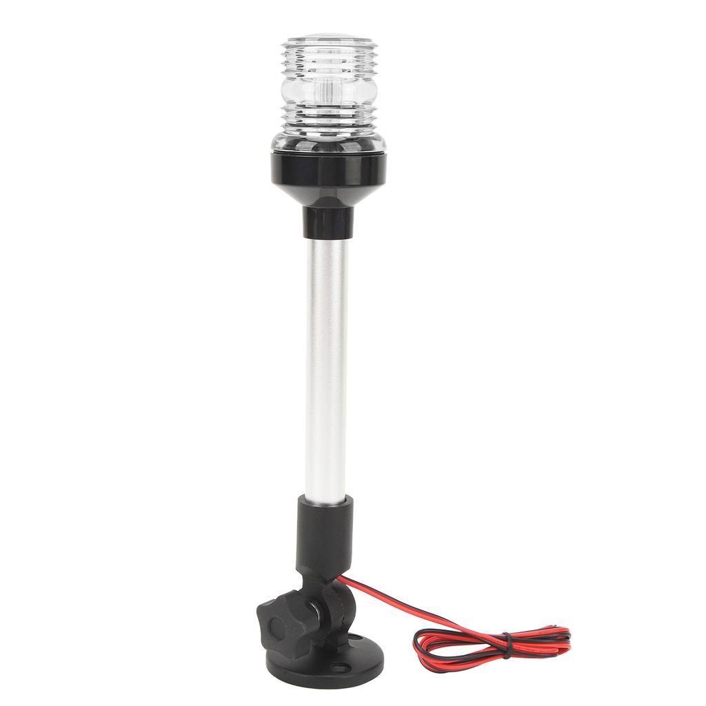 12in LED Fold Down 360 Degree All Round Anchor Navigation Light Stern Pole Lamp with Aluminum Alloy Base for Fishing