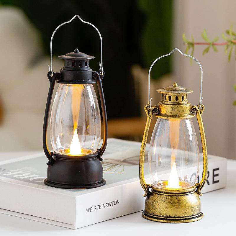 Retro Portable Night Light Mini Atmosphere Horse Lantern Desktop Decoration Photo Decoration PropOil Lamp