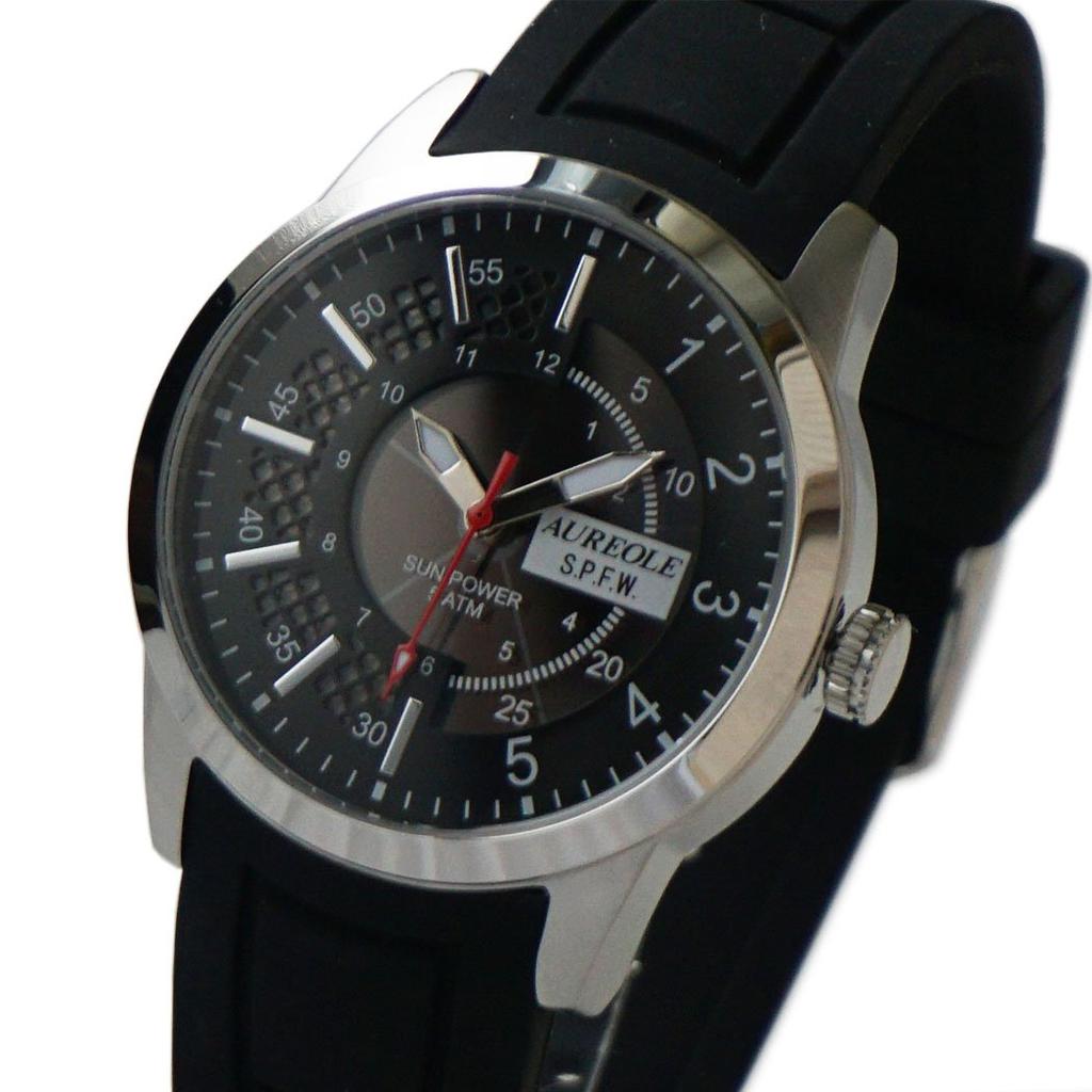 Aureol S.P.F.W. Solar Men's Watch SW-608M-01 Black