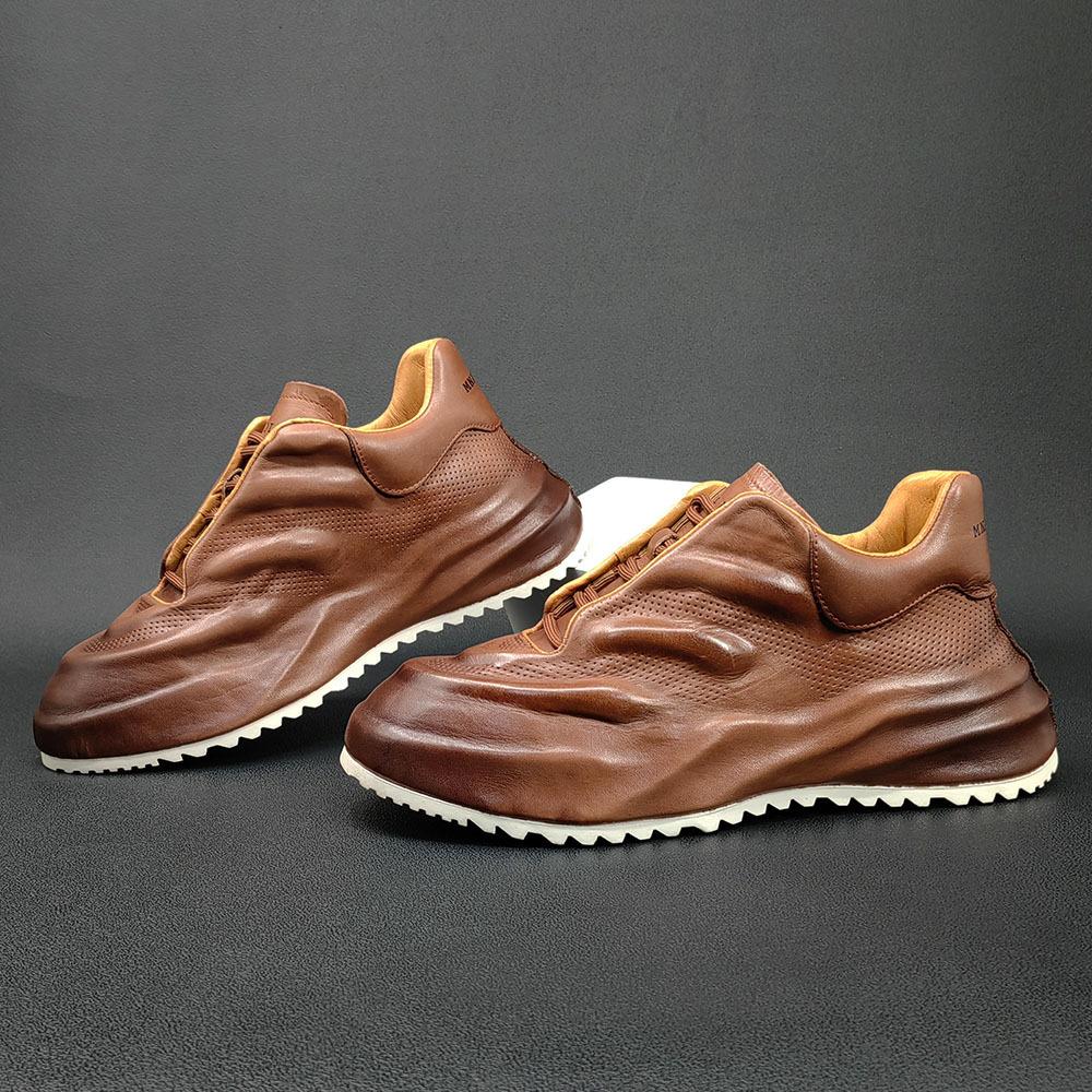 New ModelMen'S 3D Three-Dimensional Embossing Light Luxury High-End Dad Shoes Thick-Soled Heightening Shoes Trendy Versatile Retro Polished Casual