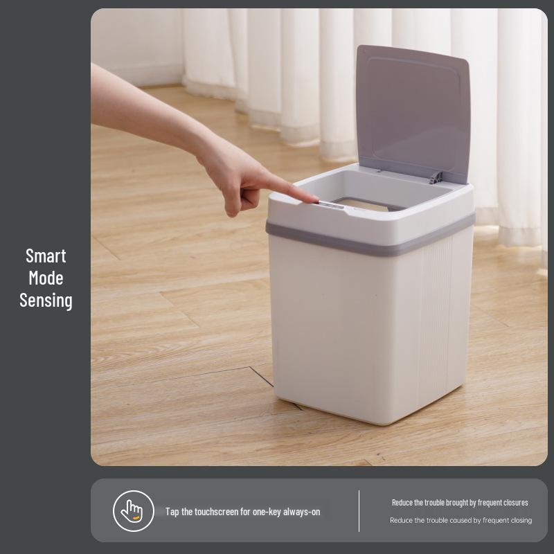Smart Sensor Trash Can with Lid for Kitchen & Bathroom - Stylish Design, Perfect for Home & Gift Use