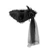 Colonial Tricorn Hat With Lace Flower Detailing For Halloween Costume Roleplay Theater Production Dressingup Headwear