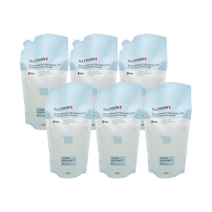 

ILLIYOON Ceramide Ato 6.0 Top-to-Toe Wash 500ml (Refill) Mildly Acidic Shampoo and All-in-One 6-Pack Ss (16852455) 1 piece