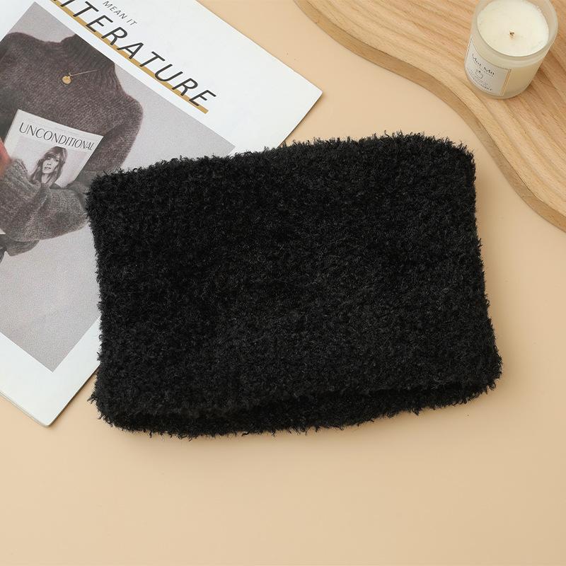 Căciulă Pluș Urechi Urs Drăguț Colorat Boabe de Zahăr Eșarfă de Exterior Set Cald pentru Toamnă și Iarnă Pălărie cu Boruri pentru Cap Mare