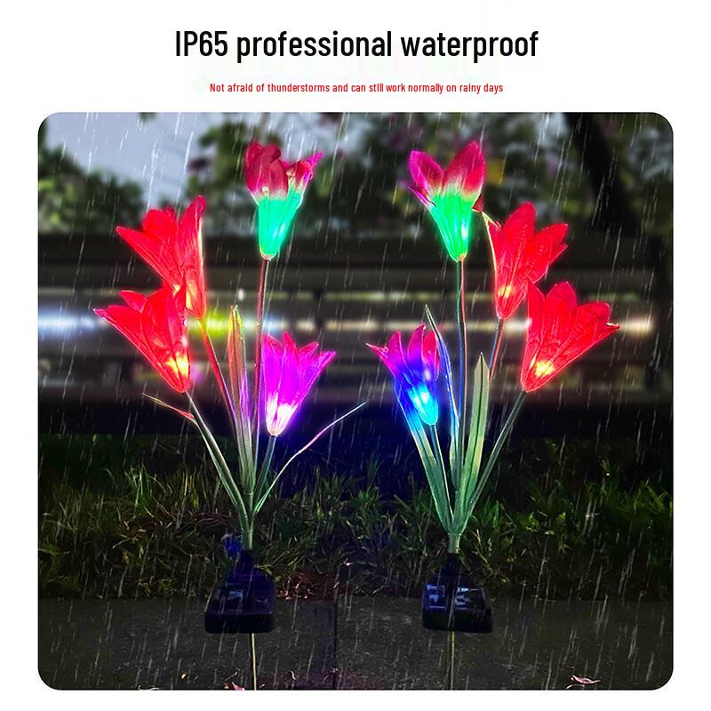 Solar Powered Lily Flower Garden Stake Lights