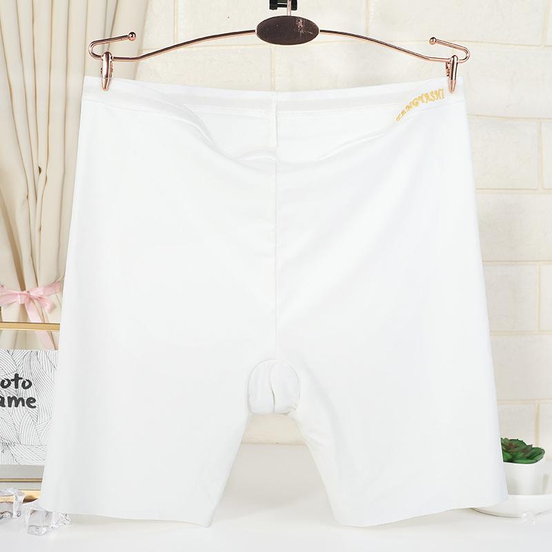 Pantaloni de siguranță fără cusături din mătase de gheață de vară pentru femei de mărime mare pentru a preveni expunerea Slip boxer ultra subțiri cu talie înaltă