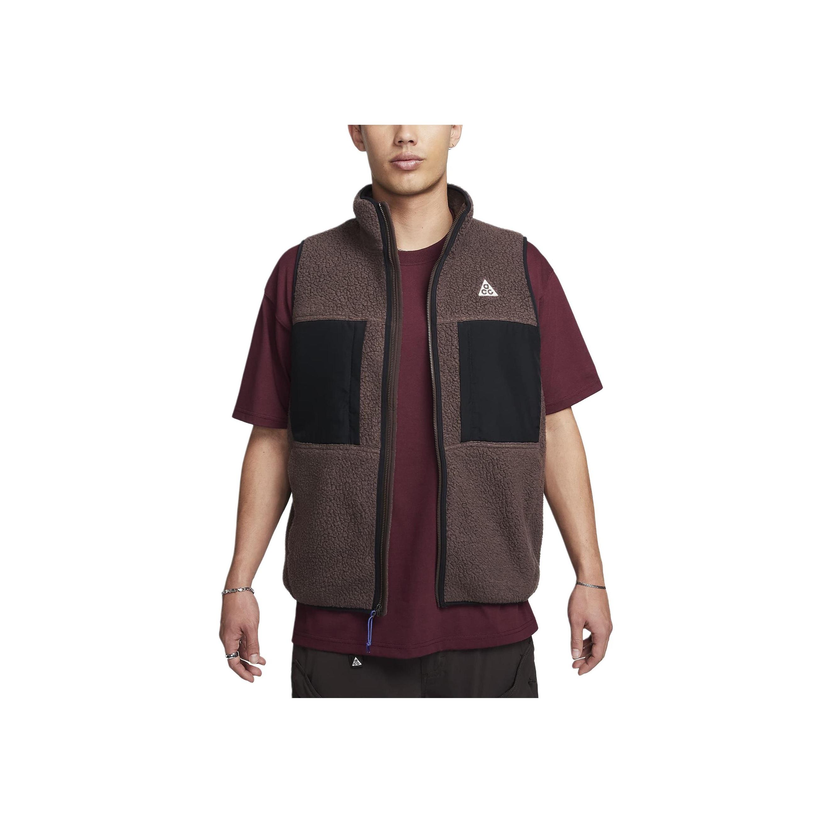 Nike ACG Color Block Stand Collar Zip Casual Vest Men vests Baroque-Brown FN2449-237 L