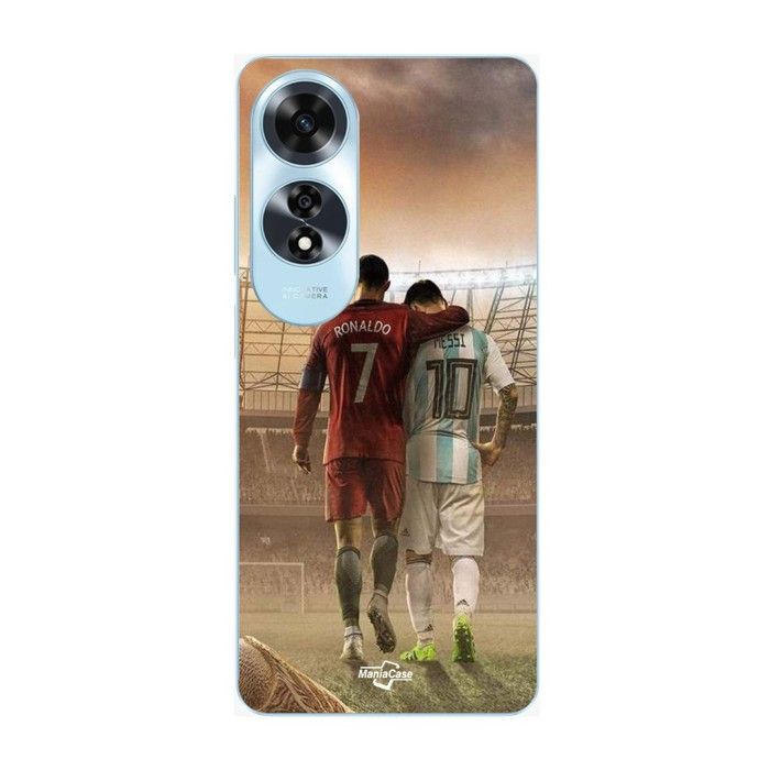 Coque de téléphone - MANIACASE - Oppo A60 - Silicone TPU - Noir - Cristiano Ronaldo Messi GOAT