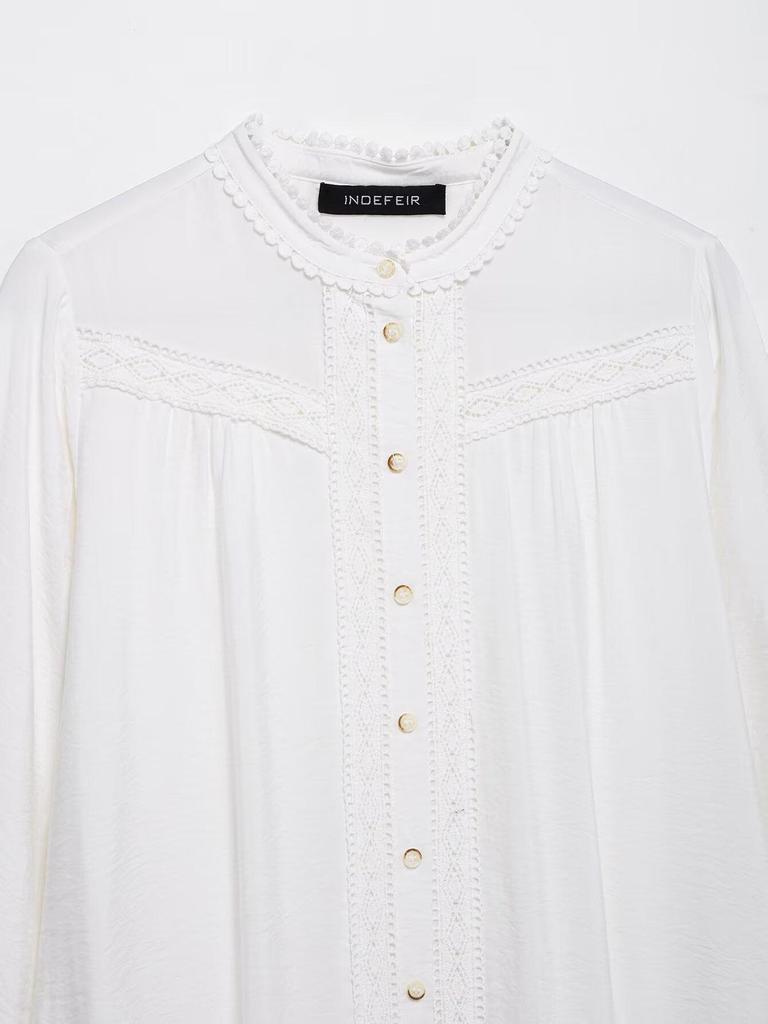 TAOP&ZA Women's Spring/Summer Hollow-Out Embroidered Loose Dress
