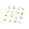 Adjustable Open Ring In 18K Gold Plated Copper With Q-Style Alphabet Letter Design Men Women