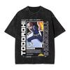 2026 My Hero Academia Shoto Todoroki Doppelseitiger Print T-Shirt, Vintage gewaschen, Harajuku Streetwear, Unisex Tee für Anime-Fans