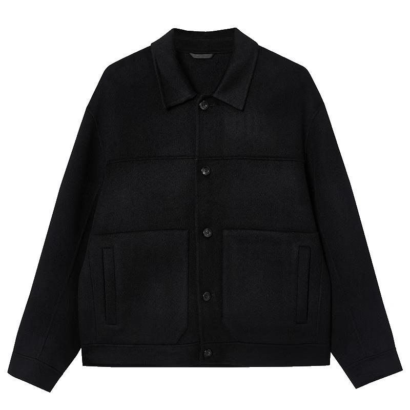 Мужское шерстяное пальто Jack & Jones M чёрный