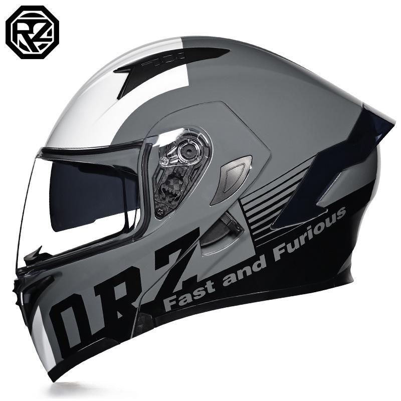 Orz Unisex Electric Bike Helmet: Flip-Up, Full & Half Styles with Tail Wings, Protective Caps for All Seasons, Personalized Design
