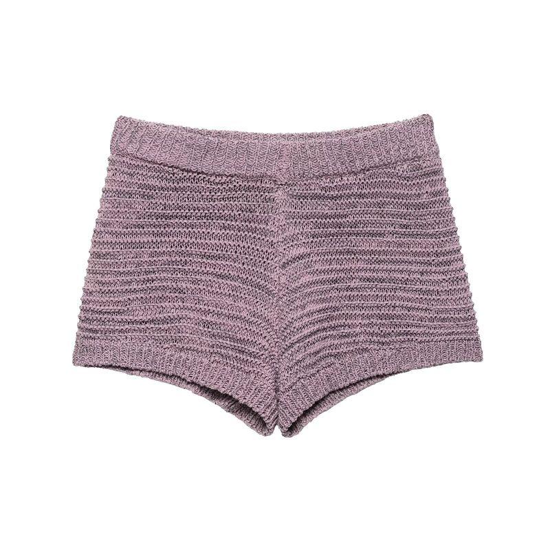 

Для весенних новинок женская одежда в европейском и американском стиле, трикотажный топ с круглым вырезом и приспущенным плечом, шорты 4786005 4786006 Culottes L