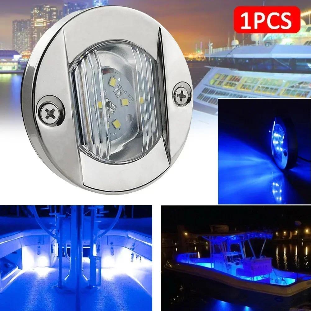 

6LED Boat Indoor Chamber Light 12V Circular Yacht Light White Round Marine Boat LED Cabin Deck Courtesy Light Waterproof синий