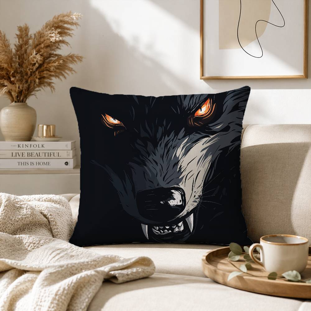 Angry Animal Wolf Fierce Pillow Case for Sofa Living Room Home office Decor Protective Cover
