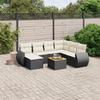 VidaXL Garden Lounge Set with Cushions 8 Pcs, Patio Sofas, Furniture Set, Outdoor Terrace Furniture, Black 3257449