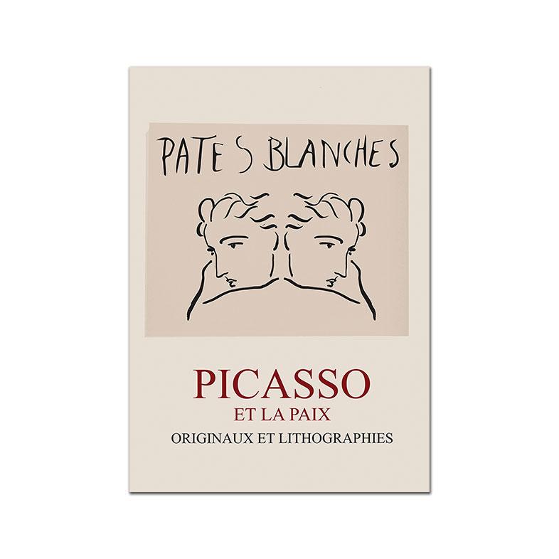 Abstract PICASSO Poster Mid Century Botanical Canvas Painting Neutral Art Print Modern Wall Picture For Living Room Home Decor