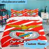 Custom Name Benfica Football Crest Bedding Set 3pcs, Bedding Set Including 1pc Duvet Cover And 2pcs Pillowcases for Bedroom, Dormitory Gift
