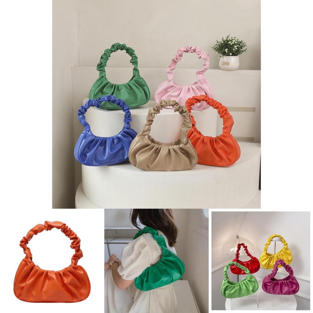 Stylish Korean Cloud Purse 2022 Pu Wrinkled Bag For Women Casual Shoulder