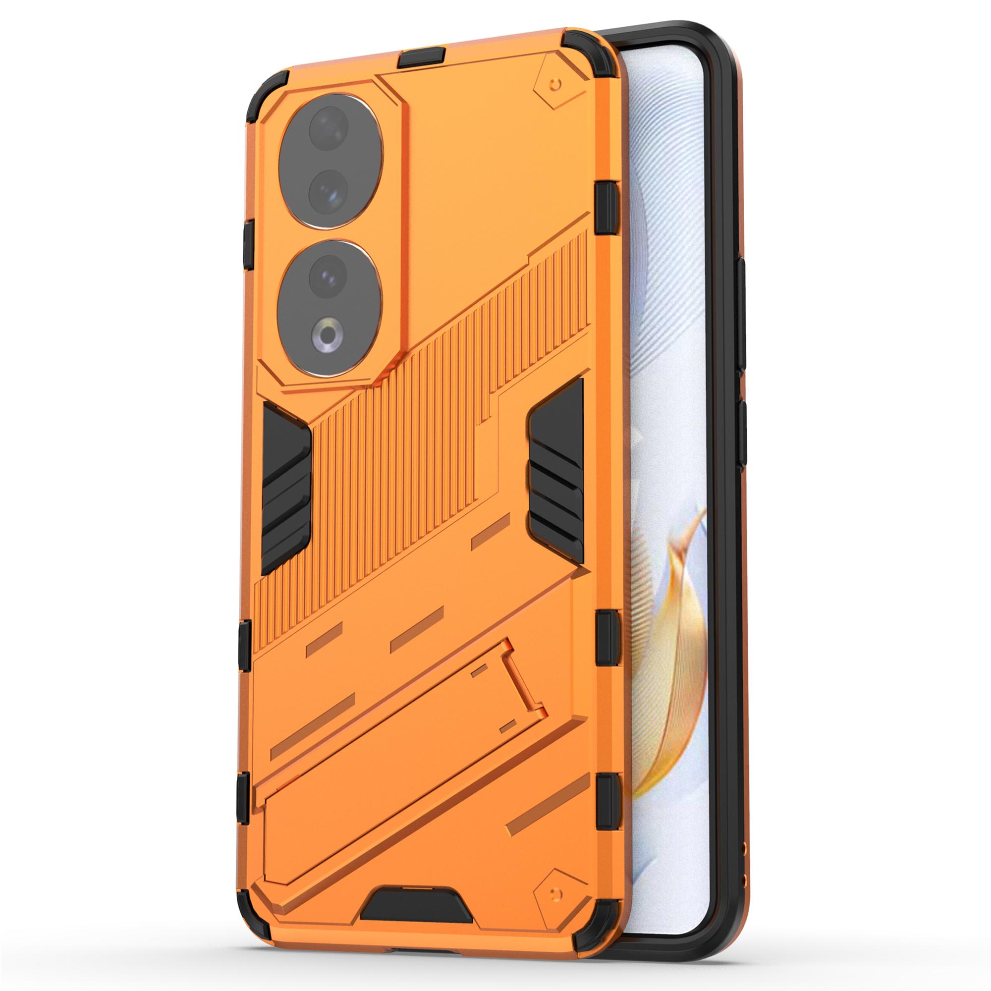 

For Honor 90 Bump Proof PC+TPU Phone Cover Drop-proof Phone Case with Kickstand Orange