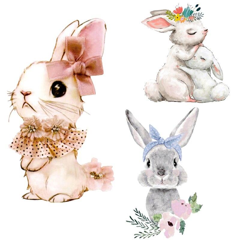 Hare Rabbit Applique IRON ON PATCH funny patches Badge rabbit patch