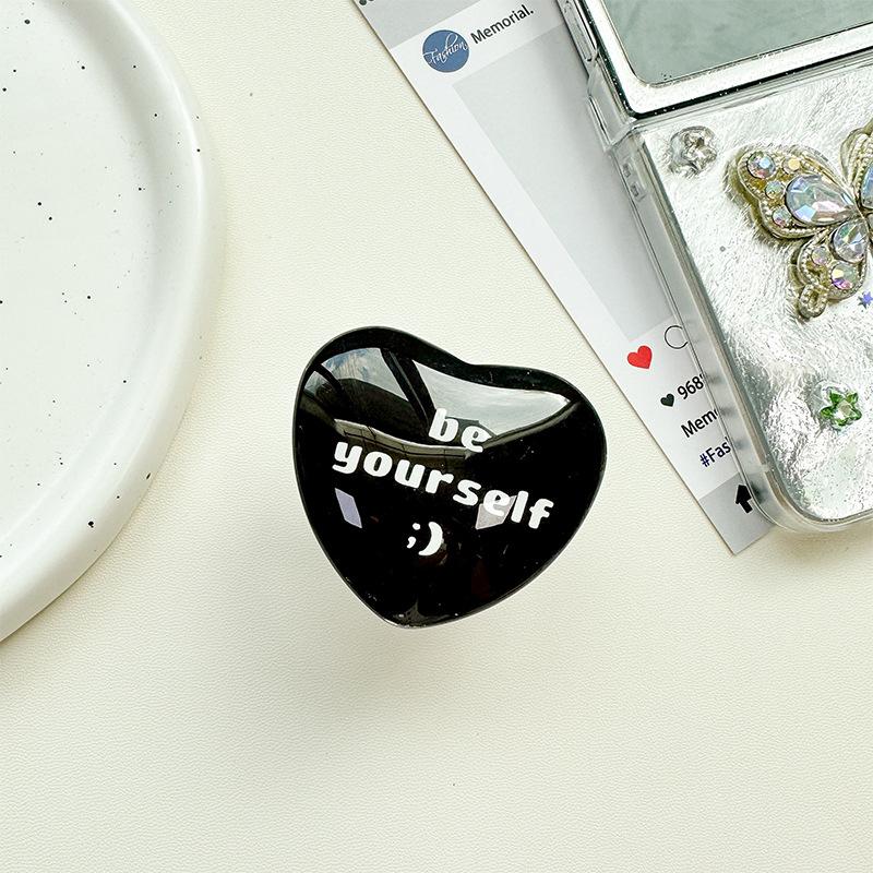 Glass Love Mobile Phone Airbag Bracket Pasted Magnetic Telescopic Desktop Watching Drama Tracking Support Ring Creative Pattern