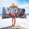 Artistic Winter Plum Blossom Beach Towel, Ink Floral Quick Dry Absorbent, Lightweight Sand Free Travel Pool Spa Essentials
