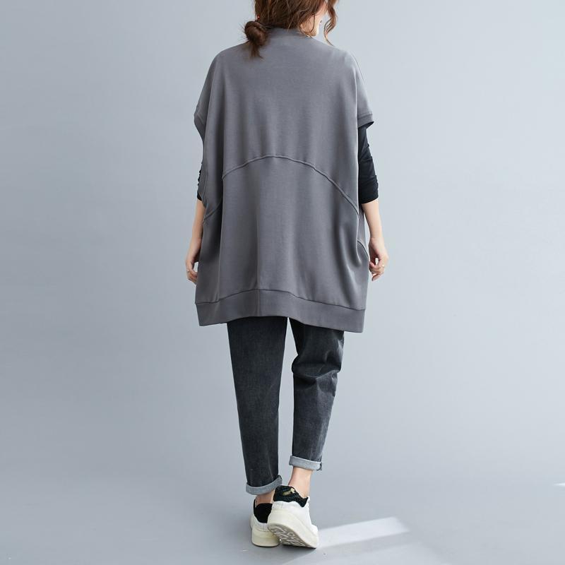 Chaleco para Mujer Algodón Oversize Otoño Color Sólido Cremallera Acolchado Casual Cuello en V Sin Mangas Tops Chaqueta