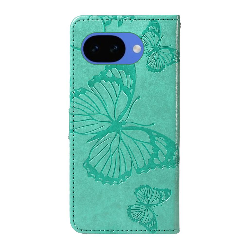 For Google Pixel 10a Wallet Case Floral Butterfly Imprinted Leather Phone Cover Stand