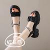 Muffin Sole High-heeled Sandals Women's Summer Wear with Skirt Shoes New Wind Slope Heel Thick-soled Sandals