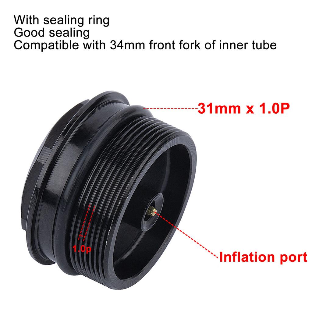 front fork valve nut made of aluminum alloy (approx. 17g), suitable for 34mm inner tube forks, with replaceable valve + , suitab