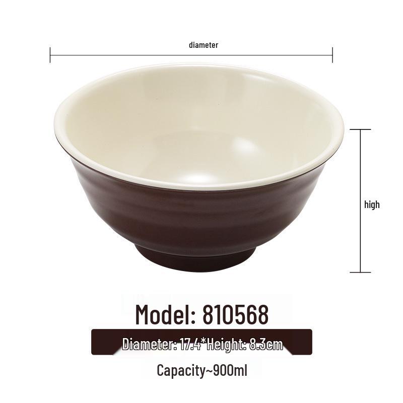 Melamine White Noodle Bowl, Imitation Porcelain, Large Plastic Soup/Rice Bowl for Commercial Use.
