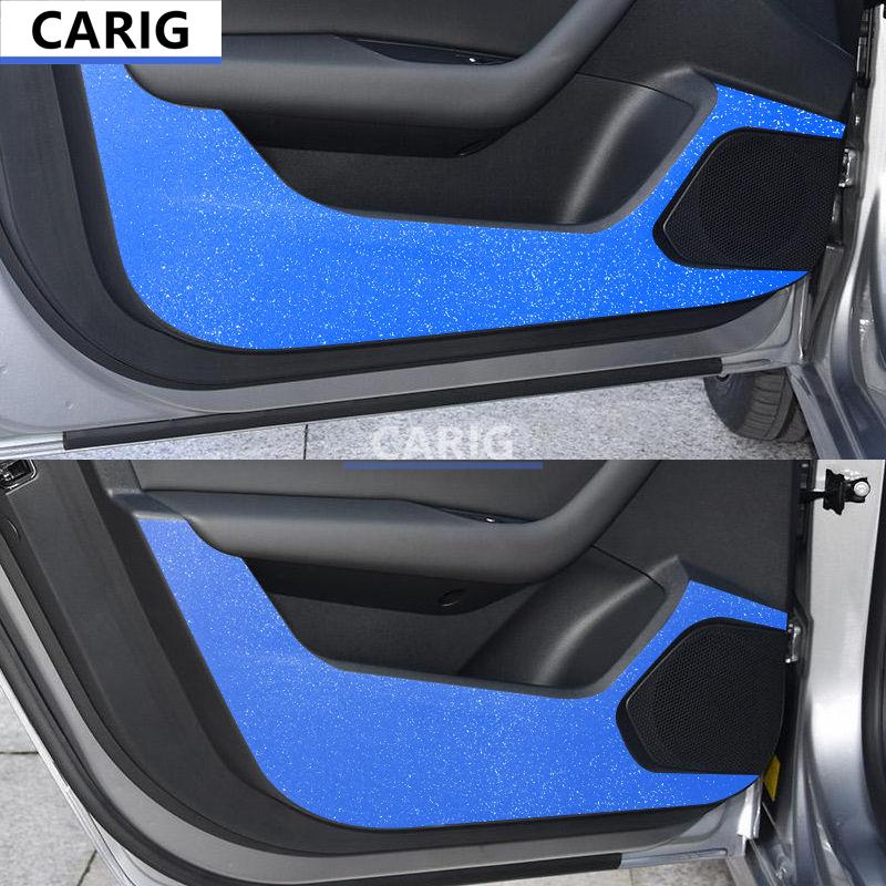For PEUGEOT 508 19-22 Door Anti-kick Sticker Modified Carbon Fiber Pattern Interior Car Film Accessories Modification