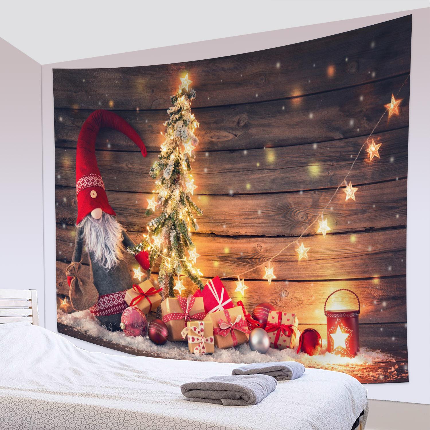 

Вечеринка Гостиная Спальня Общежитие Домашний Декор Рождественский гобелен Камин Рождественская елка Чулки Подарочный настенный гобелен 100x75cm