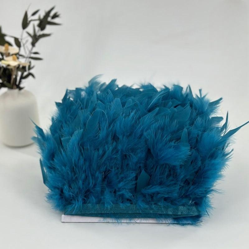 10-15cm Coffee Turkey Feather Trim Feathers Fringe Ribbon DIY Sewing Clothing Handwork Wedding Dress Crafts Party Decorations