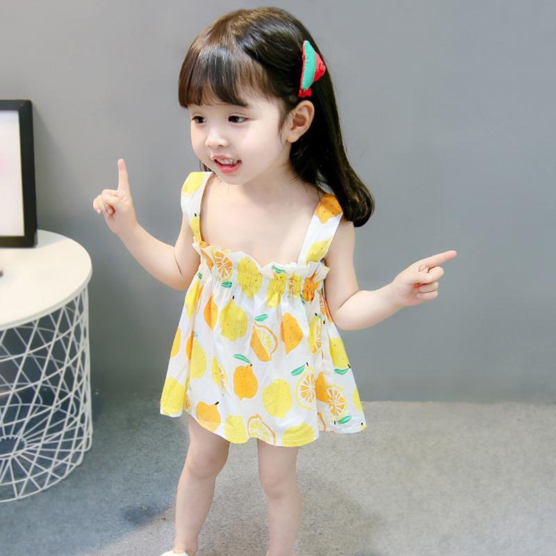 Baby Girls Slip Dress Cute Fruit Print Dress Summer Kids Dress