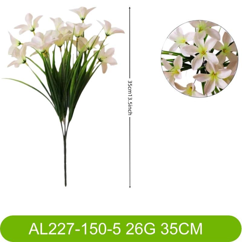 

20pcs Artificial Magnolia Lily Bouquet Silk Fake Flower Auditorium Decoration Yellow Lilies Green Plant Simulation Flowers белый