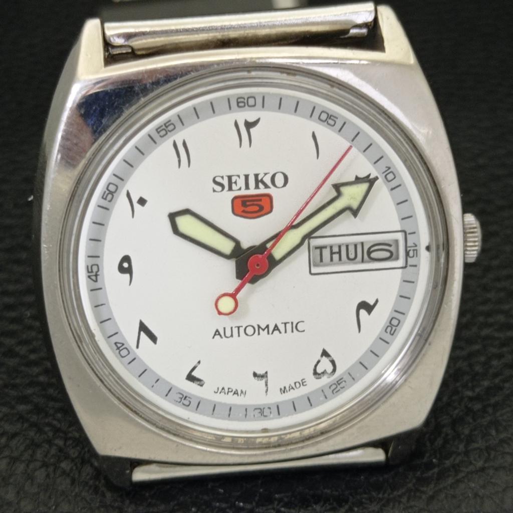 AUTOMATIC 6309A VINTAGE SEIKO 5 JAPAN MENS ARABIC WHITE DIAL WATCH A701670-5