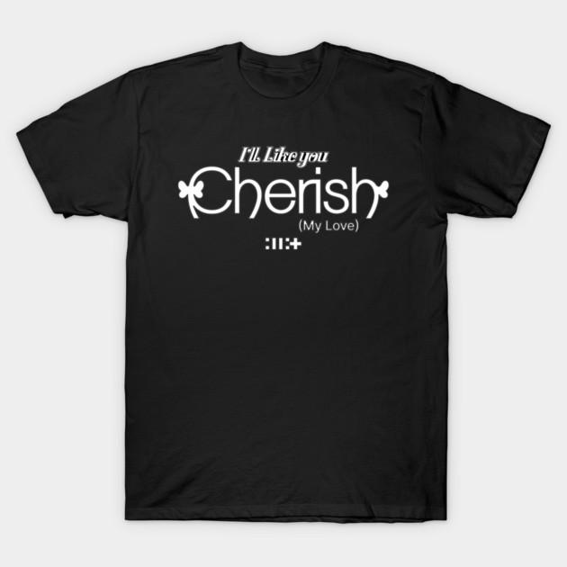 Asian Size Men Black Print T-shirt Illit Cherish No-Cut Print Cotton Tshirt 3XL чёрный